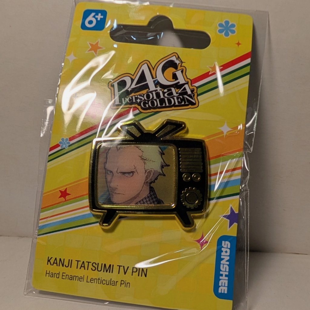 Persona 4 Golden Kanji Tatsumi Lenticular Enamel Pin Official P4g Lapel Badge